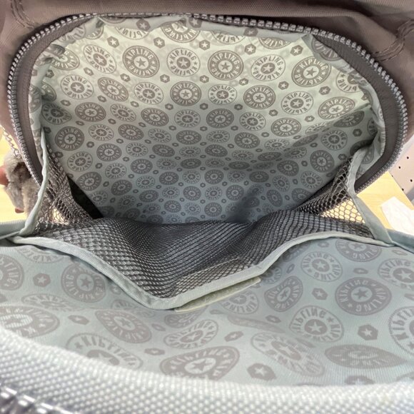 Kipling Gray Monkey Charm Adjustable Straps Trolley Handle Wheeled Backpack Sz M - Picture 9 of 16